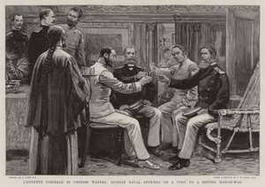 中国水域的L&39;Entente Cordiale，俄罗斯海军军官参观英国战争
